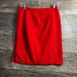 White House Black Market Red Knee-Length Pencil Skirt
